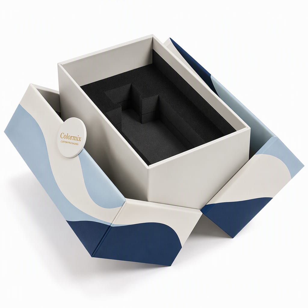 Double Door Open Rigid Box — double door open rigid box by Colormix Packaging